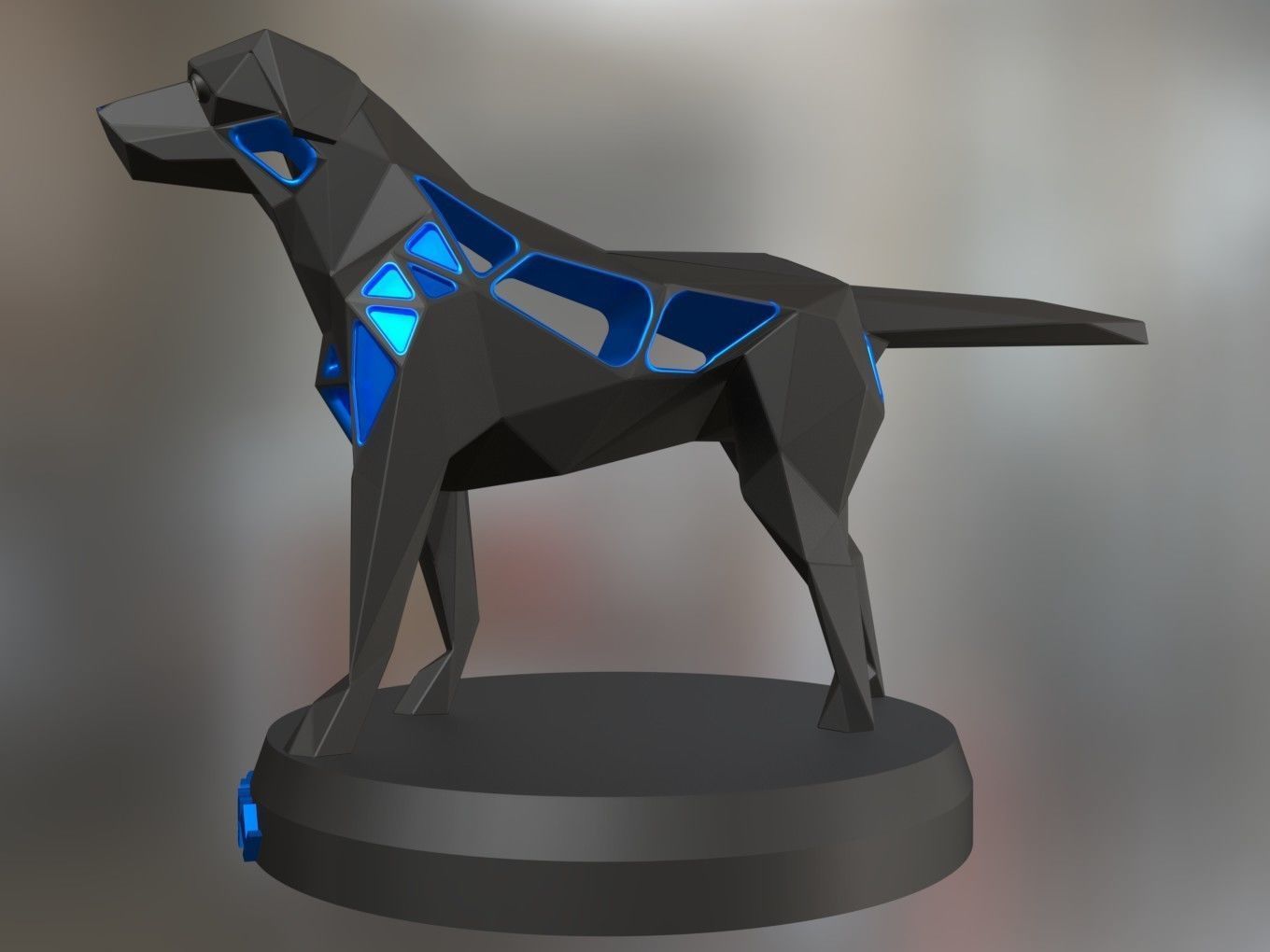 Voronoi Small Tan Dog Pose 3D print model_9