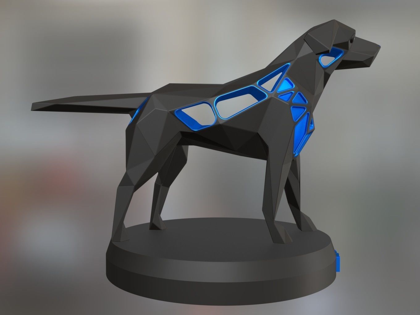 Voronoi Small Tan Dog Pose 3D print model_4