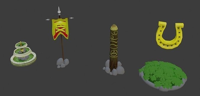 Lowpoly shine objects Low-poly 3D model