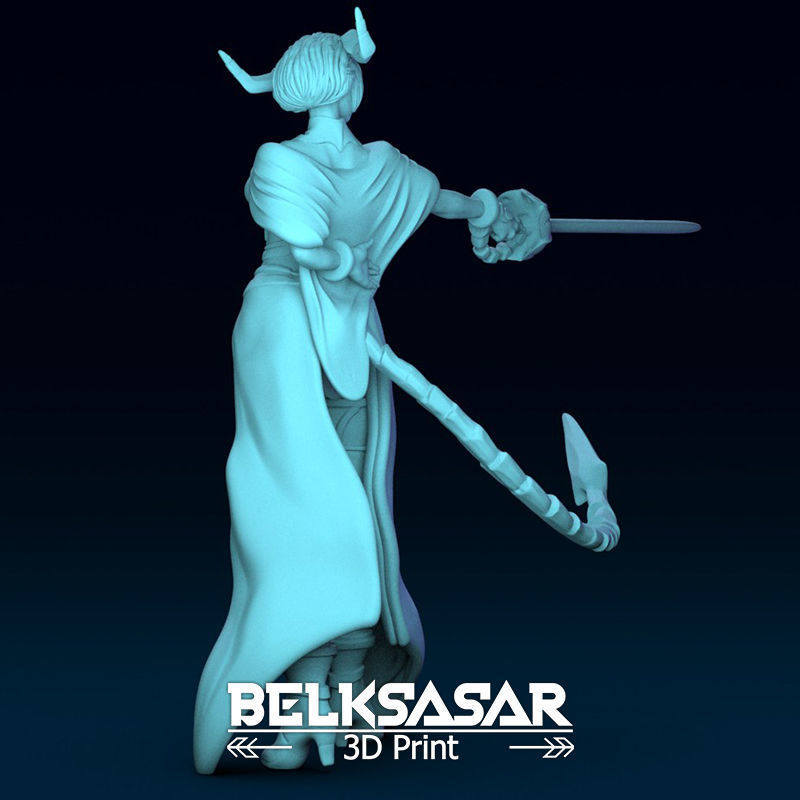 Tiefling Fighter Duelist Topless 3D print model_4