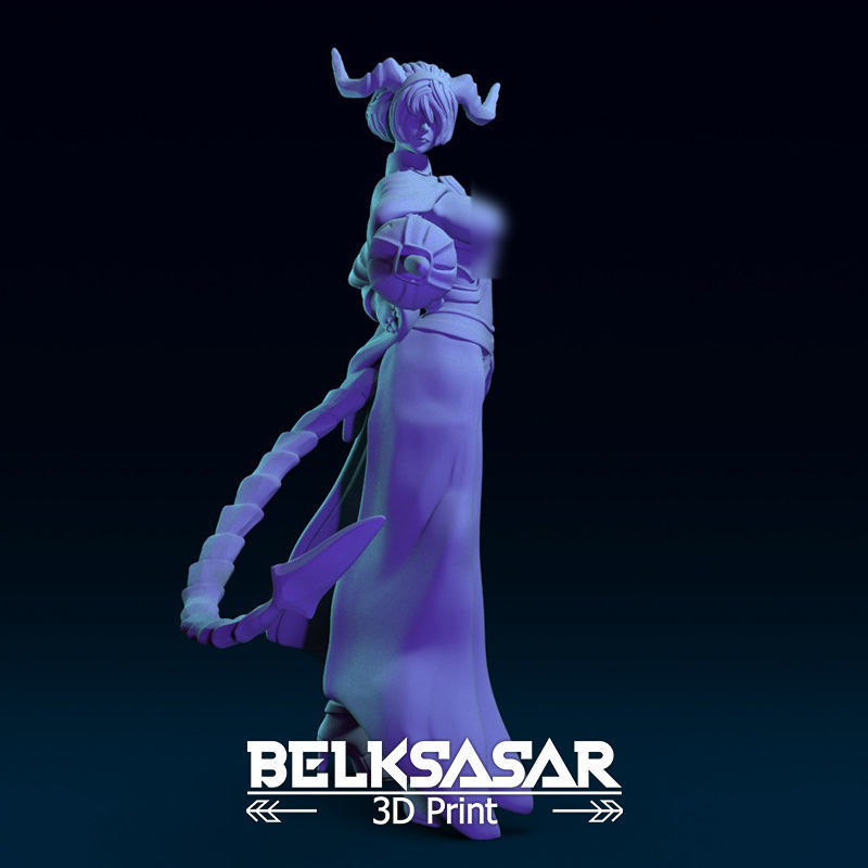 Tiefling Fighter Duelist Topless 3D print model_7