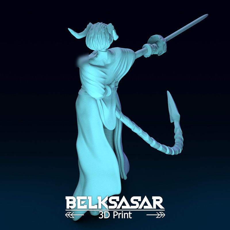 Tiefling Fighter Duelist Normal and Topless 3D print model_33