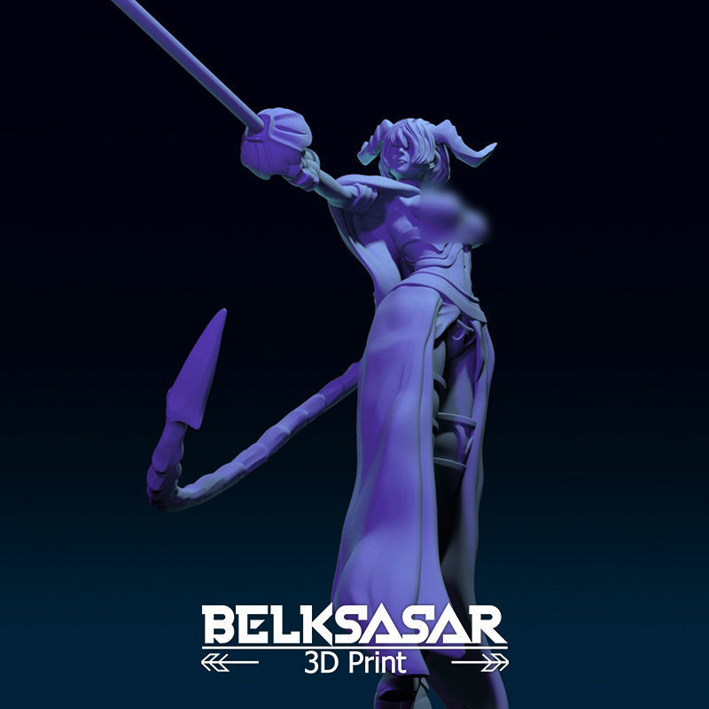 Tiefling Fighter Duelist Normal and Topless 3D print model_18