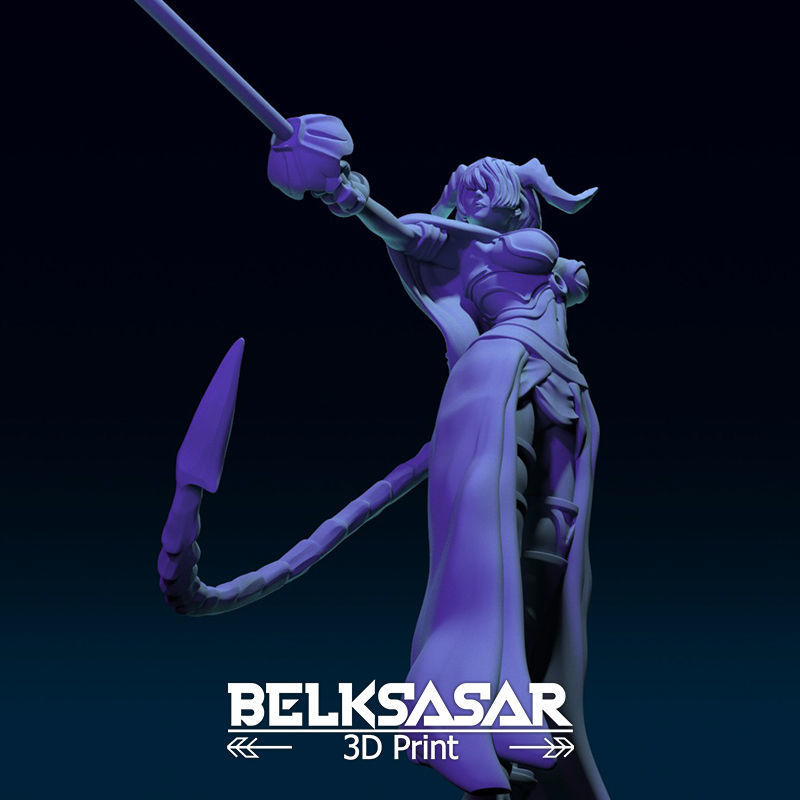 Tiefling Fighter Duelist Normal and Topless 3D print model_30