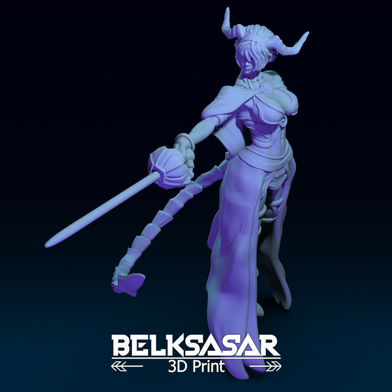Tiefling Fighter Duelist Normal and Topless 3D print model_37