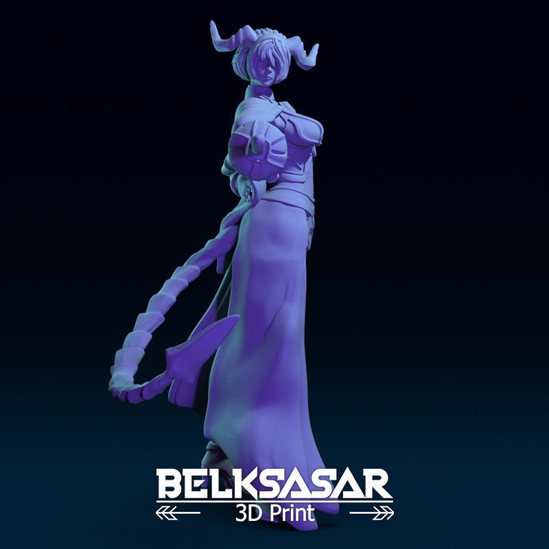 Tiefling Fighter Duelist Normal and Topless 3D print model_22