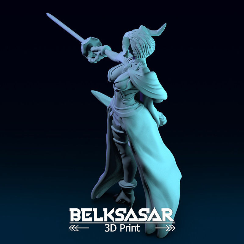 Tiefling Fighter Duelist Normal and Topless 3D print model_35
