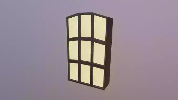 Low Poly Window door with windows Free low-poly 3D model