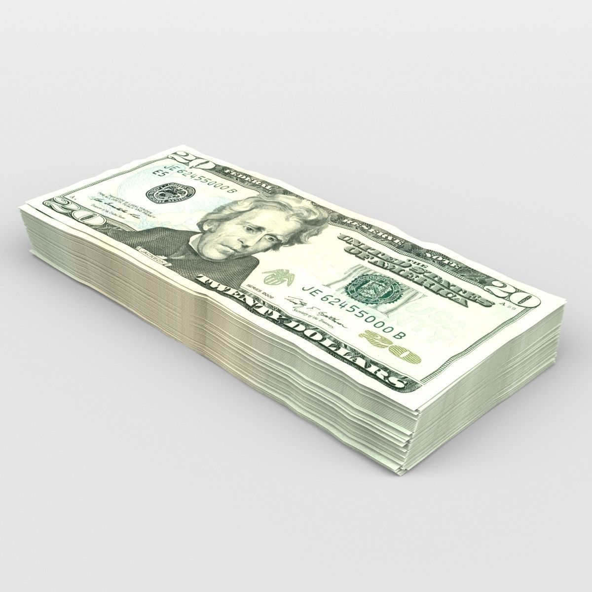 20 US Dollars 3D model_2