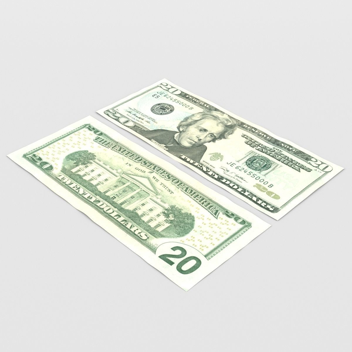 20 US Dollars 3D model_1