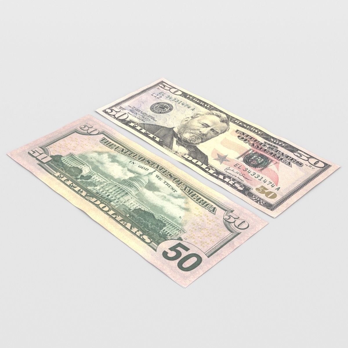 50 US Dollars 3D model_1
