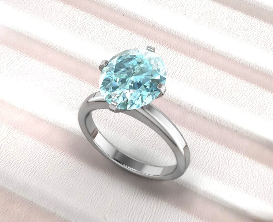 Ring model jewelry Diamond Solitaire ring model 3D print model 3D print model_6