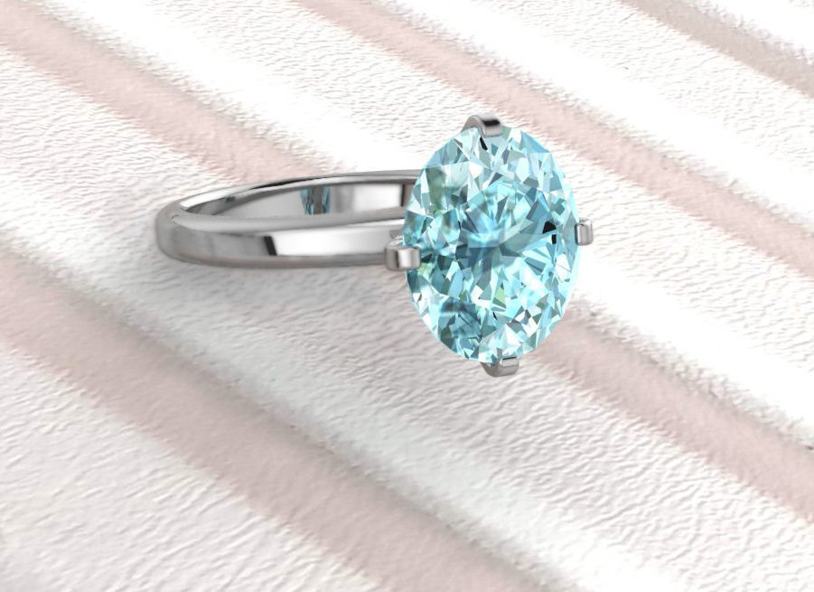 Ring model jewelry Diamond Solitaire ring model 3D print model 3D print model_4