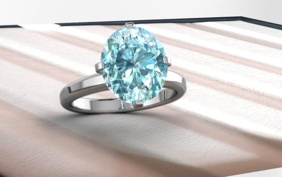 Ring model jewelry Diamond Solitaire ring model 3D print model 3D print model_5