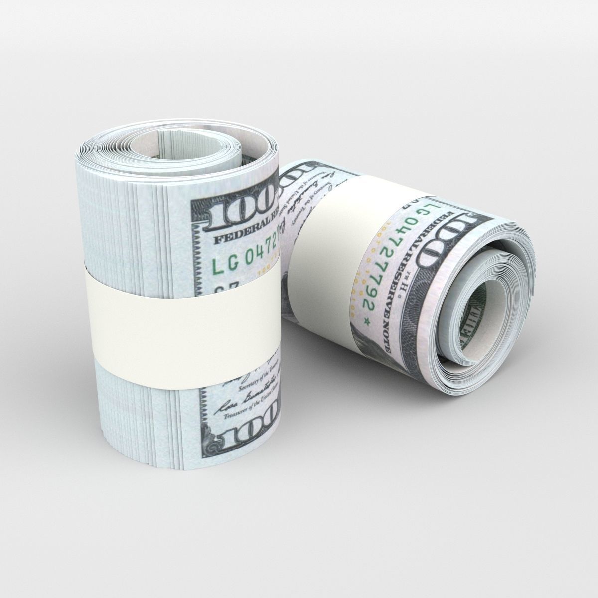 100 US Dollars 3D model_3