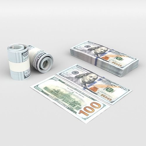 100 US Dollars  3D model