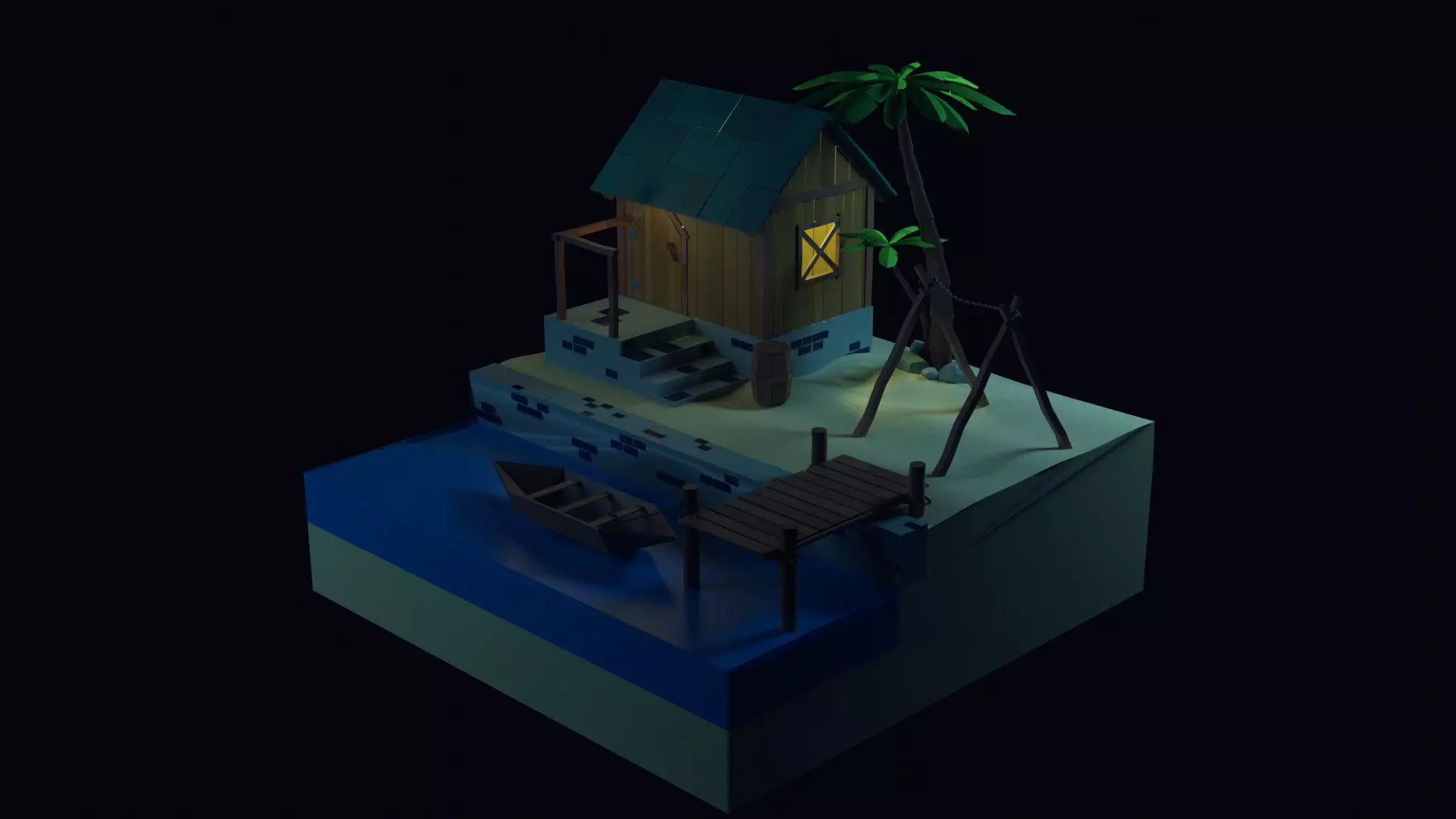 Beach House - Floating Island Artwork 3D print model_0