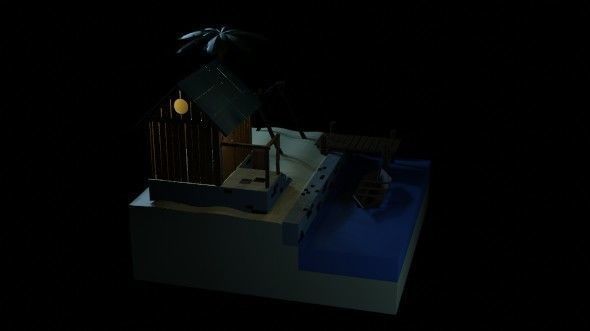 Beach House - Floating Island Artwork 3D print model_16