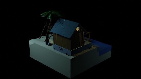 Beach House - Floating Island Artwork 3D print model_18