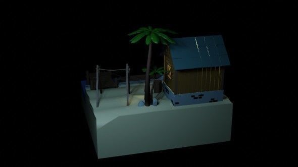 Beach House - Floating Island Artwork 3D print model_20