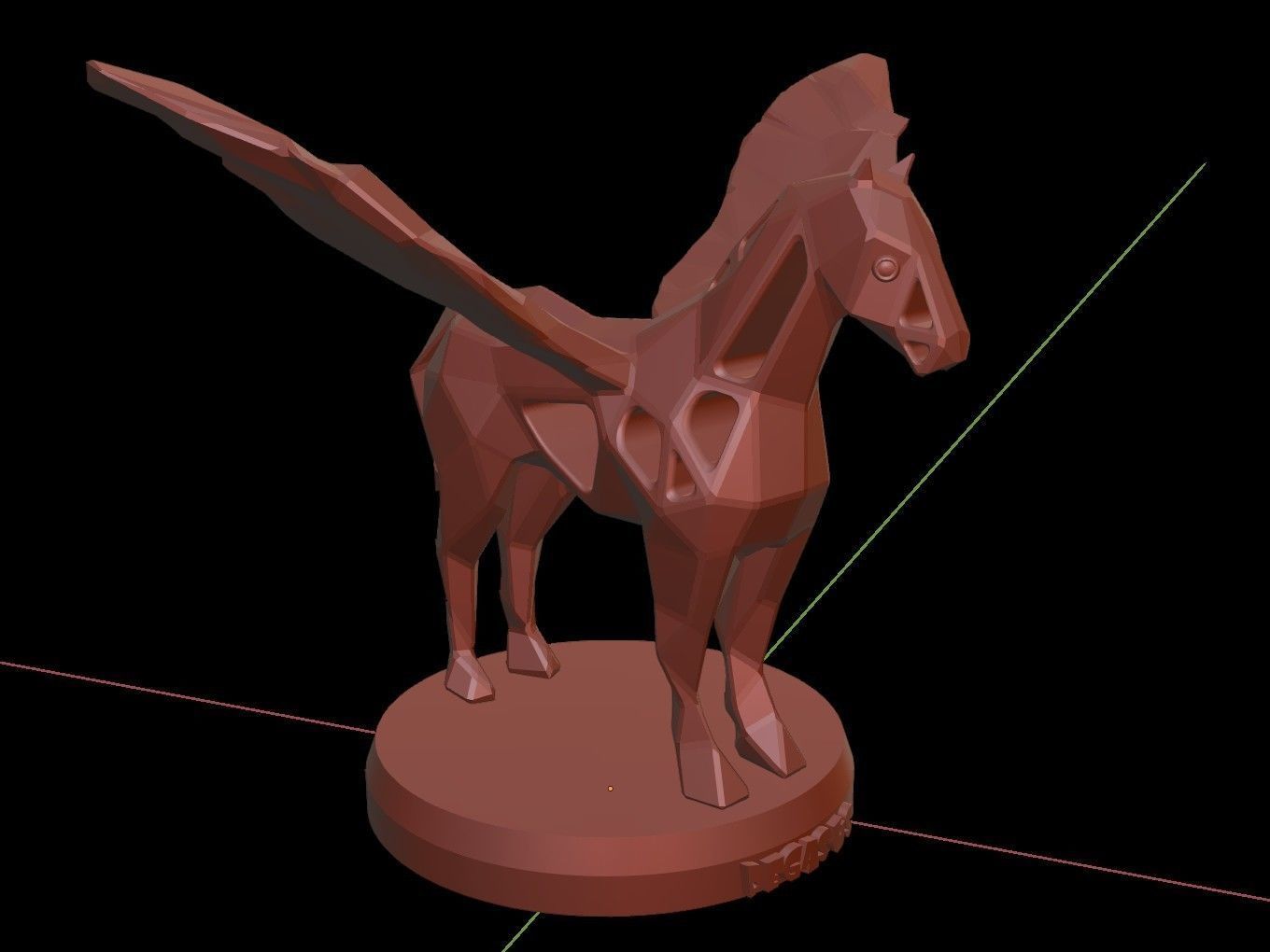 Steampunk Pegasus Low-poly 3D model_16
