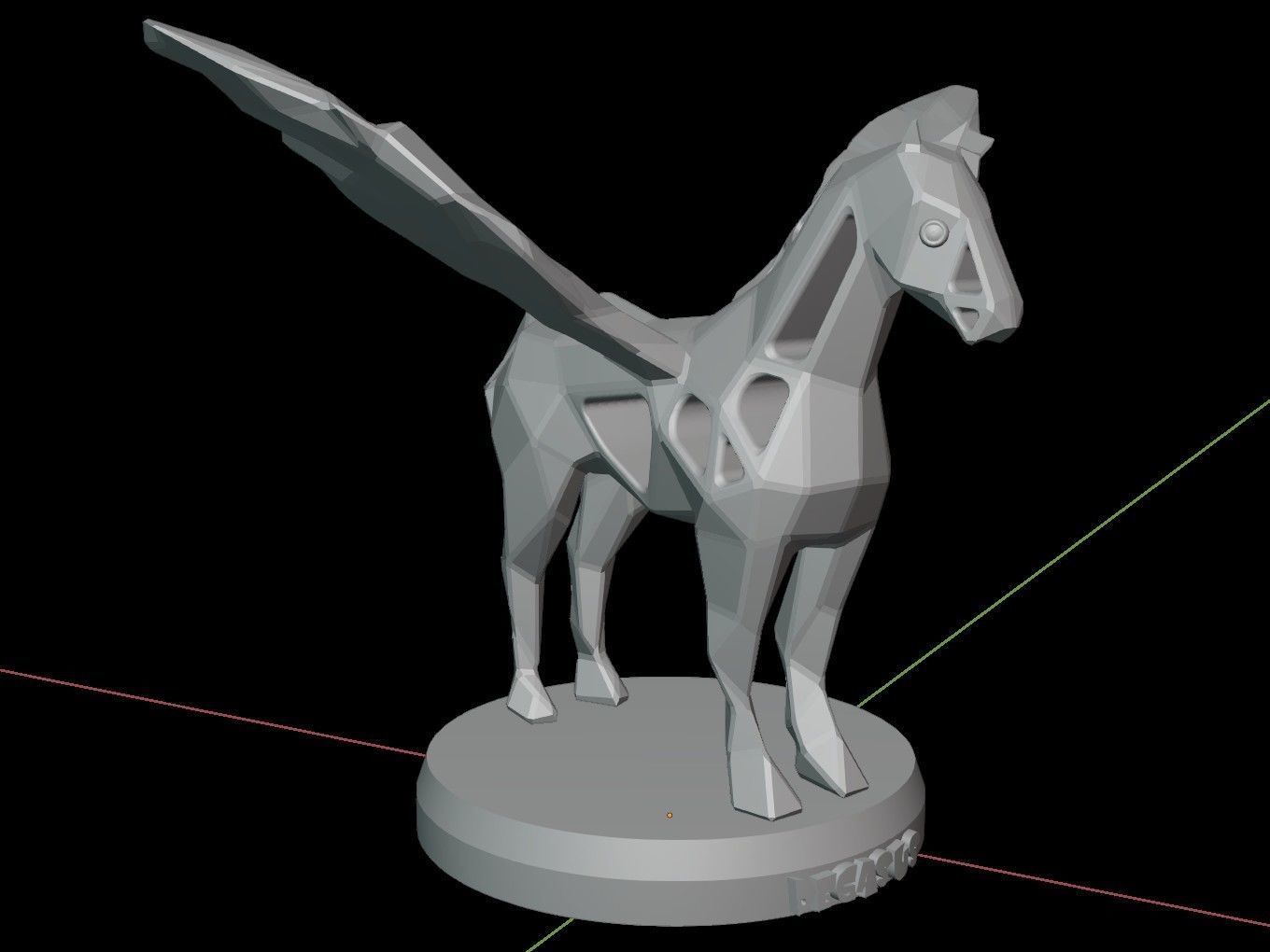 Steampunk Pegasus Low-poly 3D model_13
