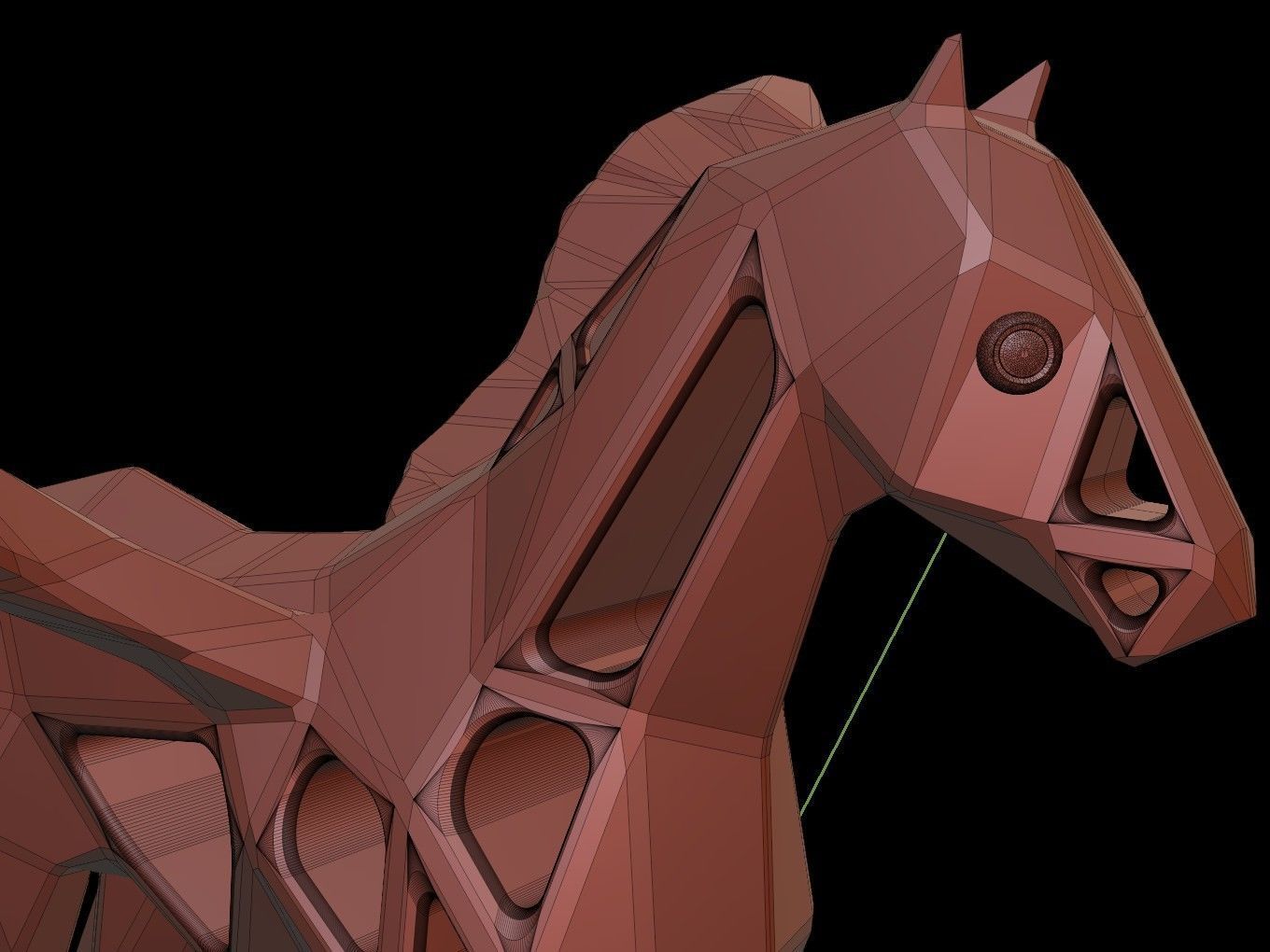 Steampunk Pegasus Low-poly 3D model_15