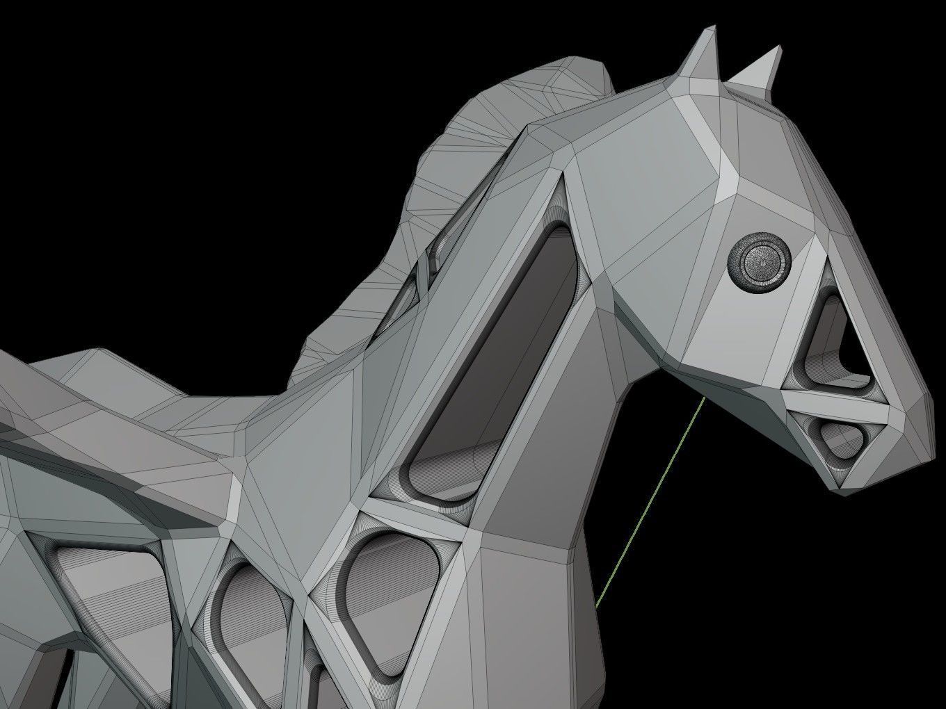 Steampunk Pegasus Low-poly 3D model_14