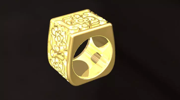 Floral ring with flowers Free 3D print model