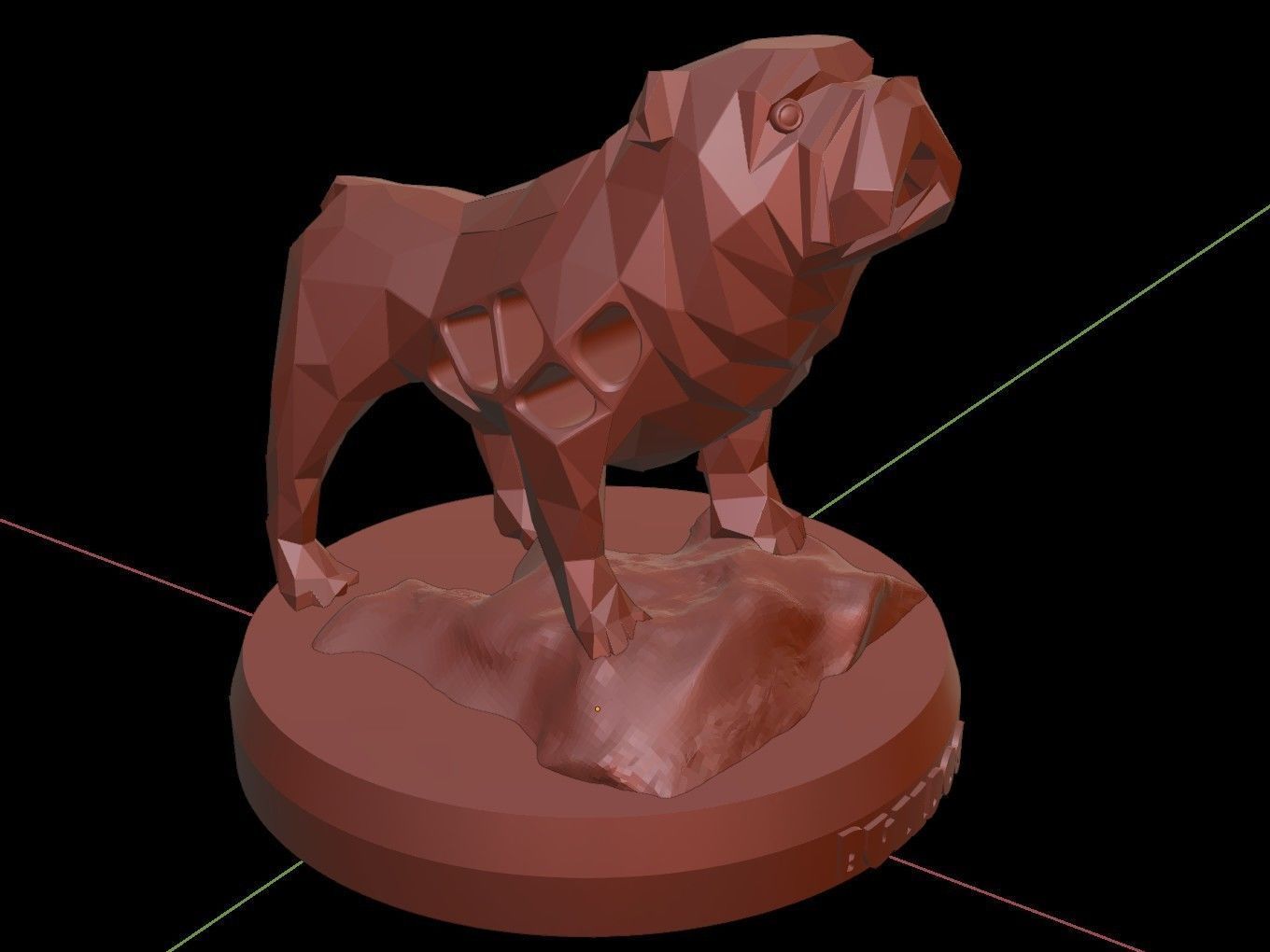 Steampunk Old Bulldog Rock Low-poly 3D model_16