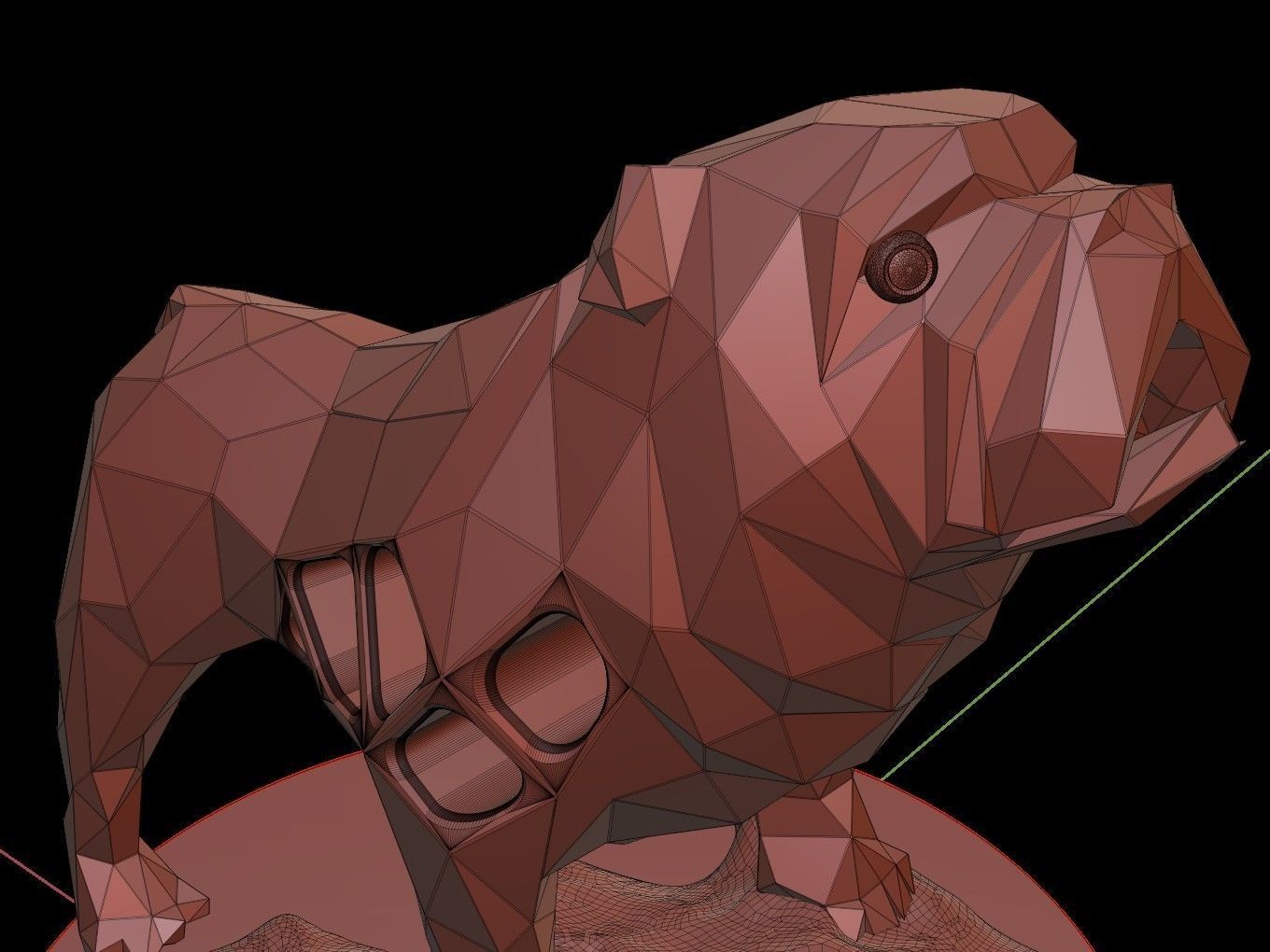 Steampunk Old Bulldog Rock Low-poly 3D model_15