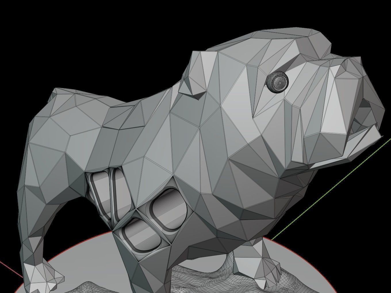 Steampunk Old Bulldog Rock Low-poly 3D model_14