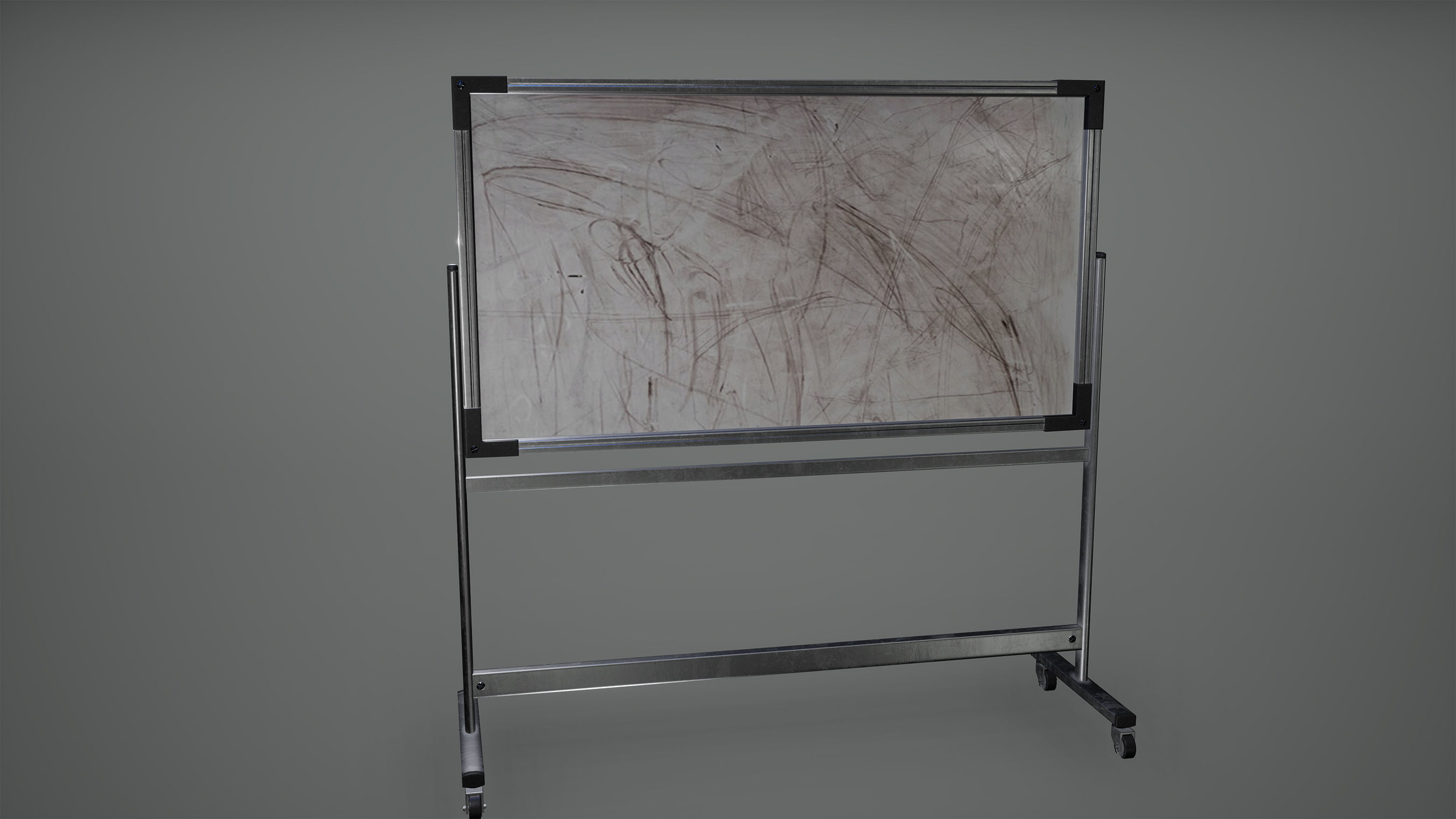 White Board Standing Low Poly Game Ready Low-poly 3D model_3