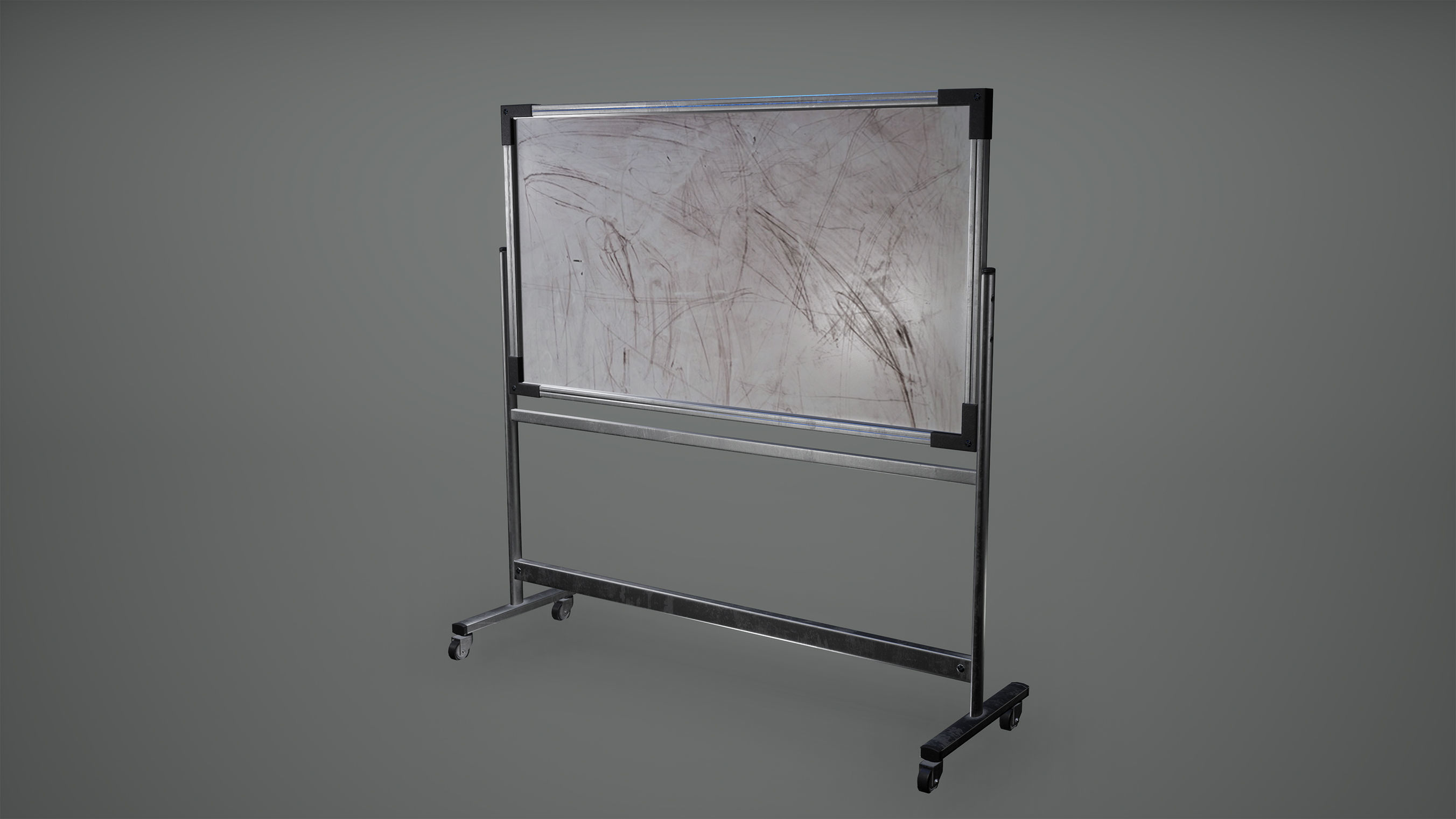 White Board Standing Low Poly Game Ready Low-poly 3D model_1
