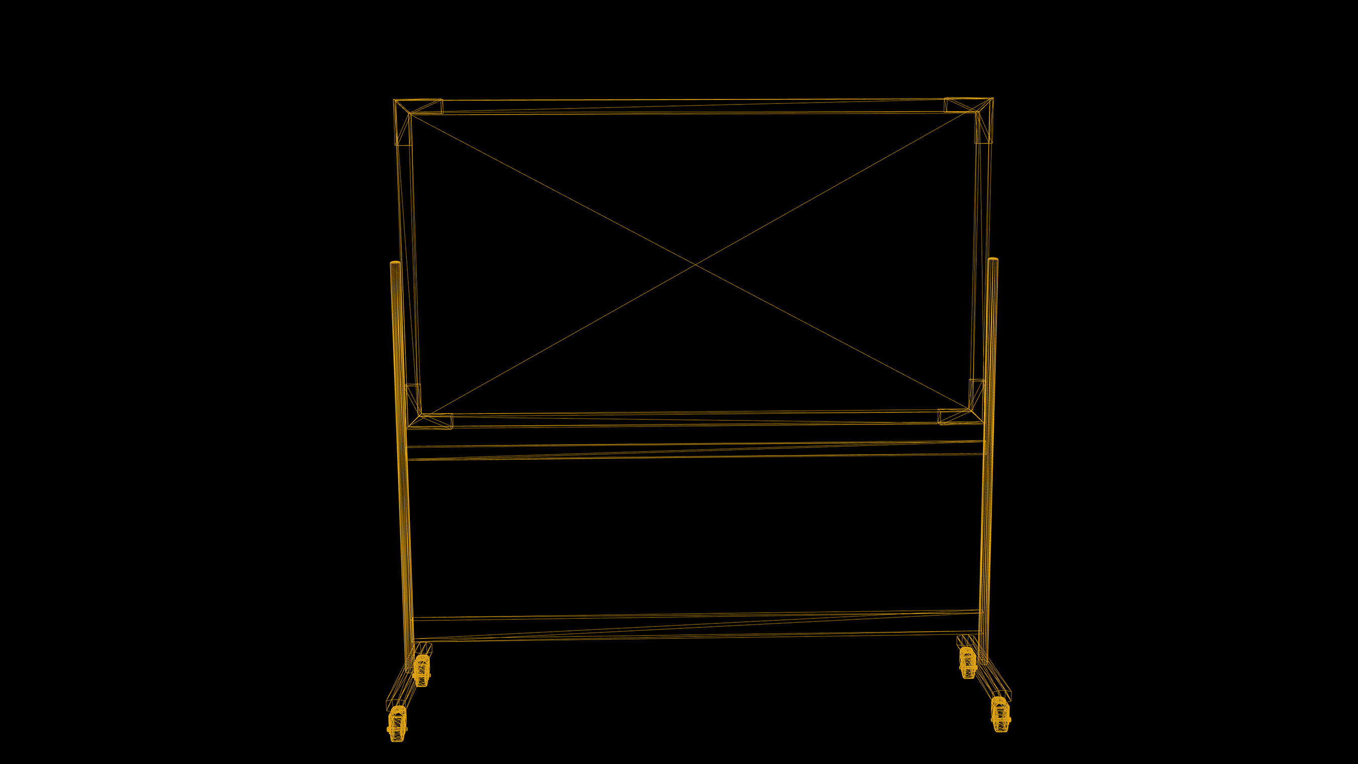 White Board Standing Low Poly Game Ready Low-poly 3D model_2