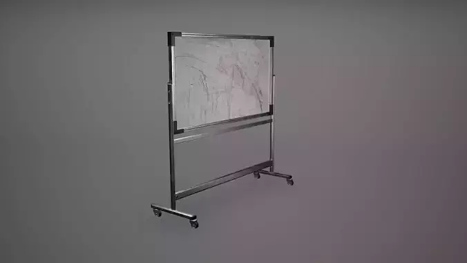 White Board Standing Low Poly Game Ready Low-poly 3D model