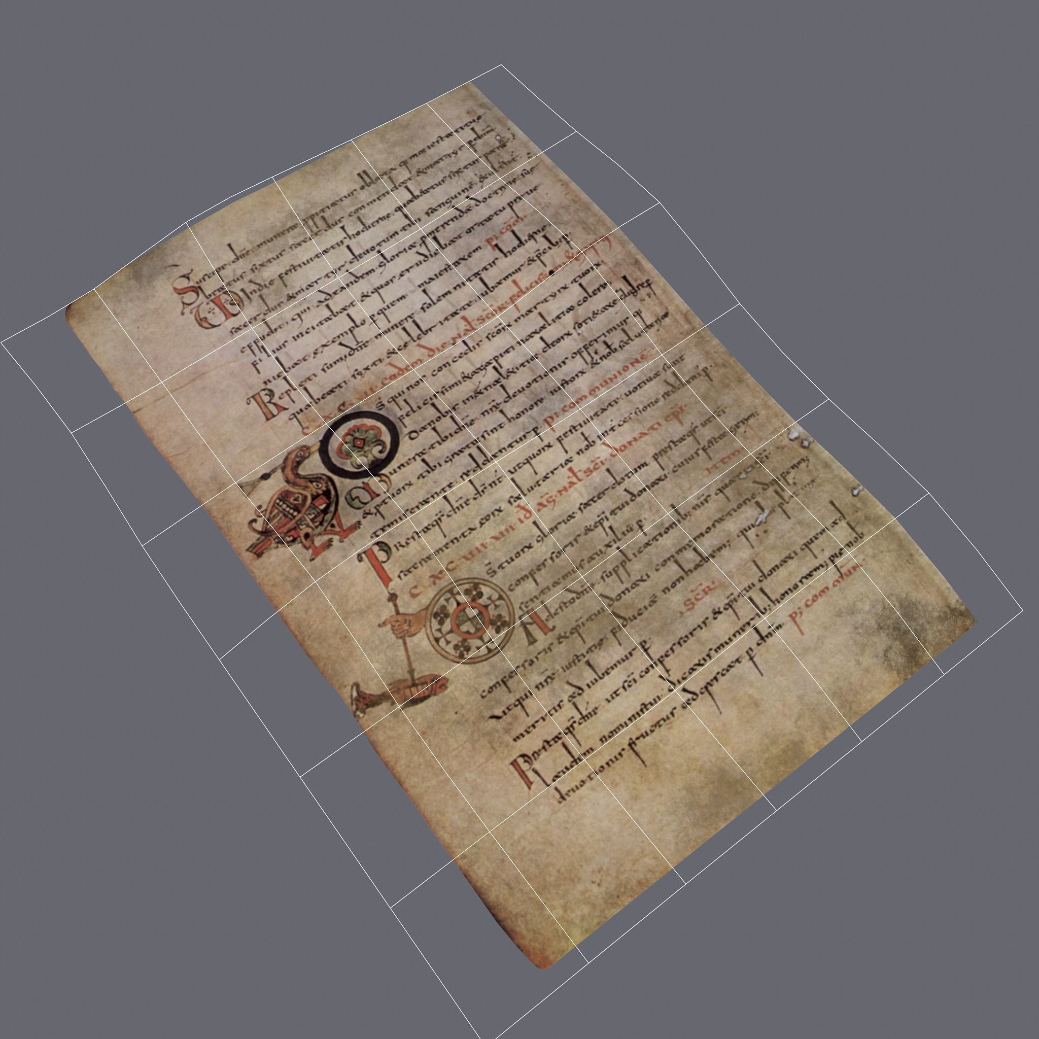 Paper of Sacramentaire de Gellone Low-poly 3D model_14