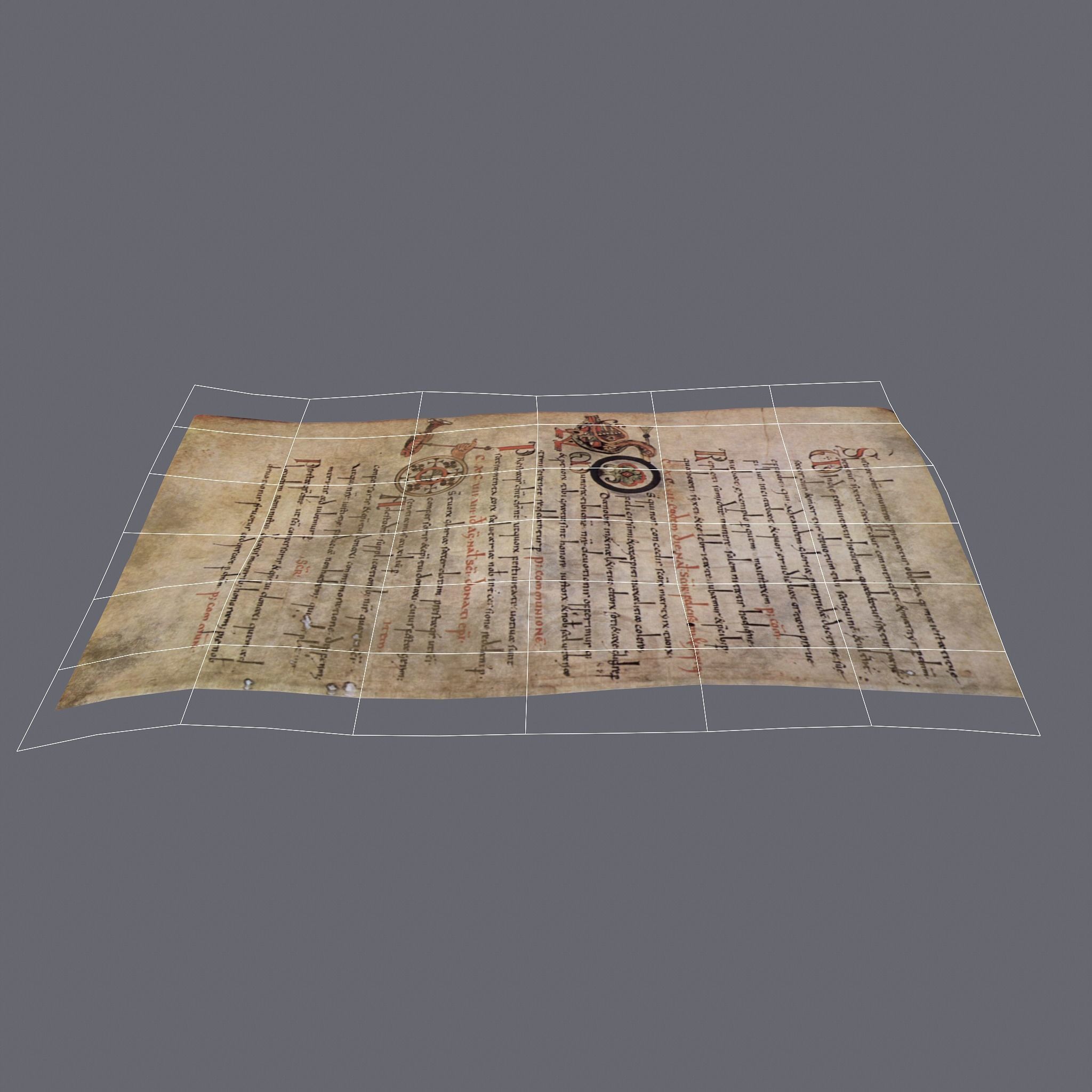 Paper of Sacramentaire de Gellone Low-poly 3D model_11