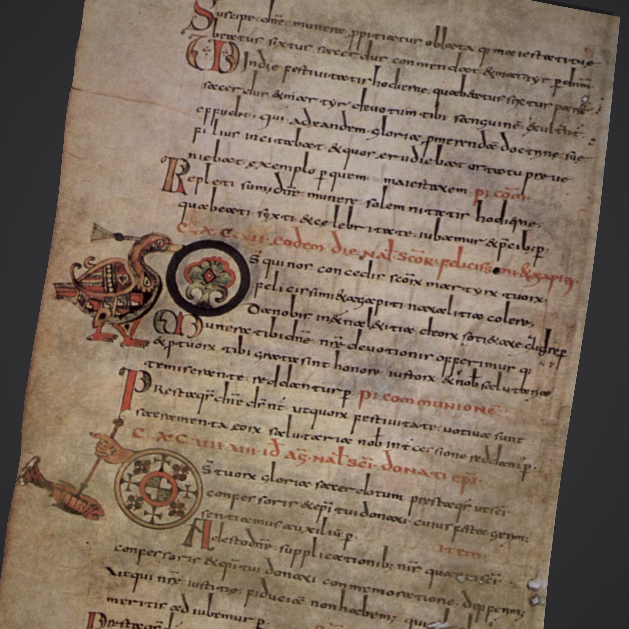 Paper of Sacramentaire de Gellone Low-poly 3D model_8