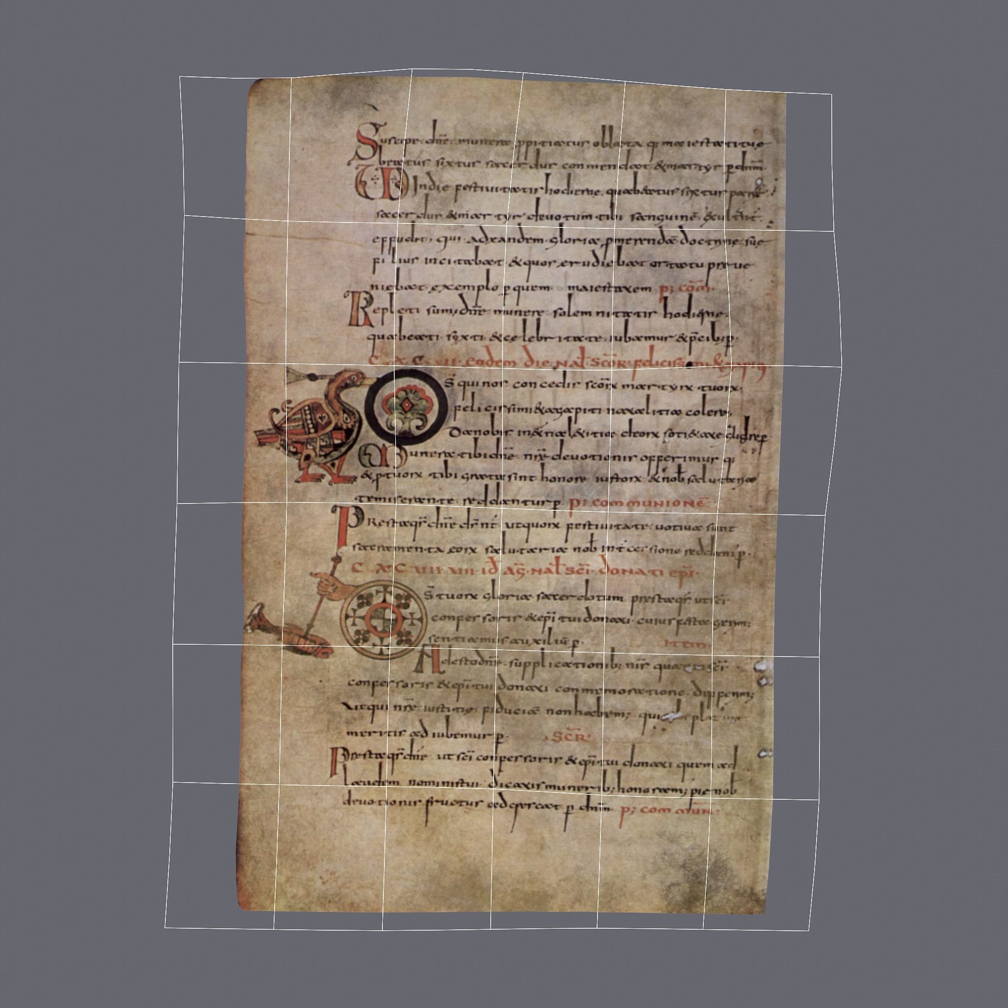 Paper of Sacramentaire de Gellone Low-poly 3D model_12