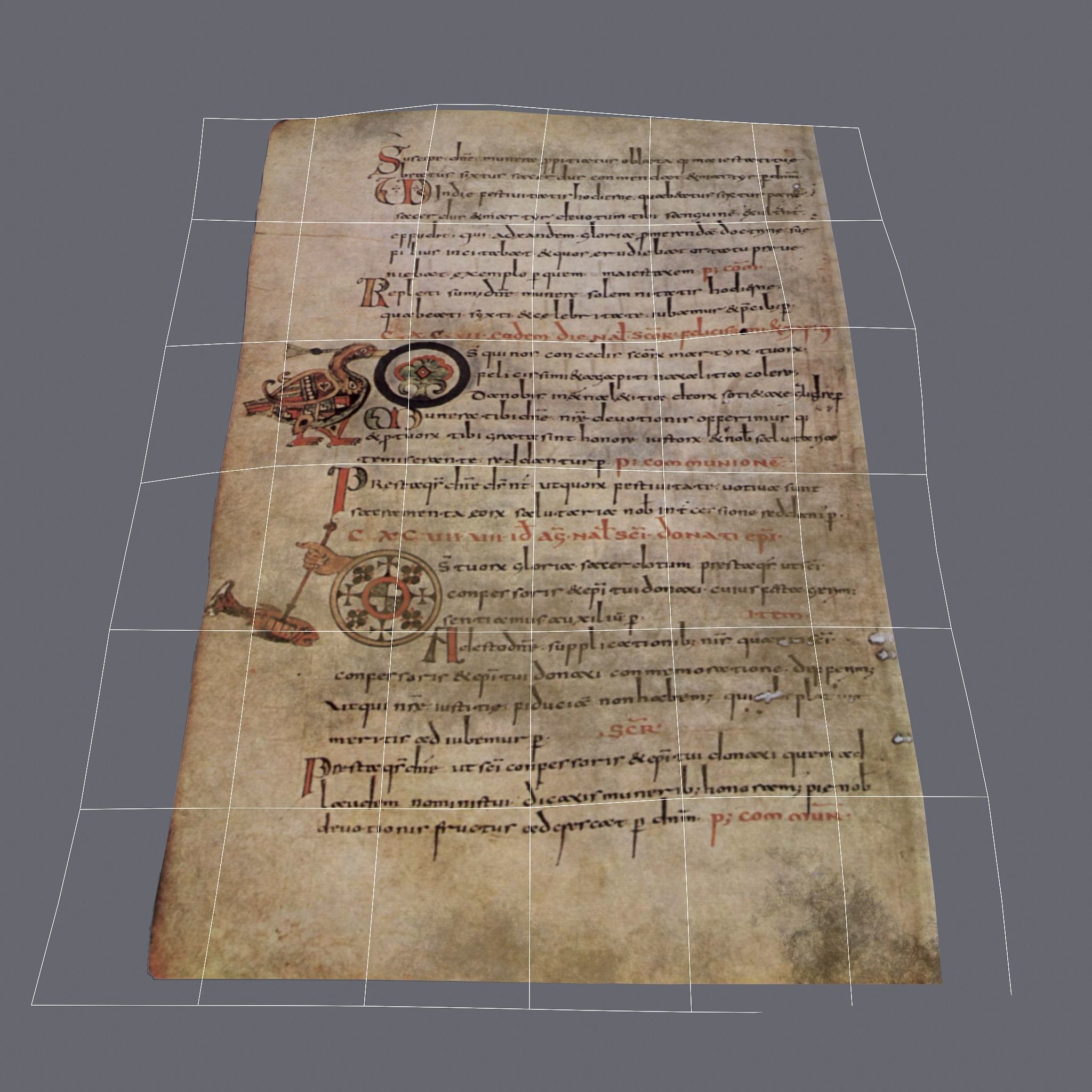Paper of Sacramentaire de Gellone Low-poly 3D model_10