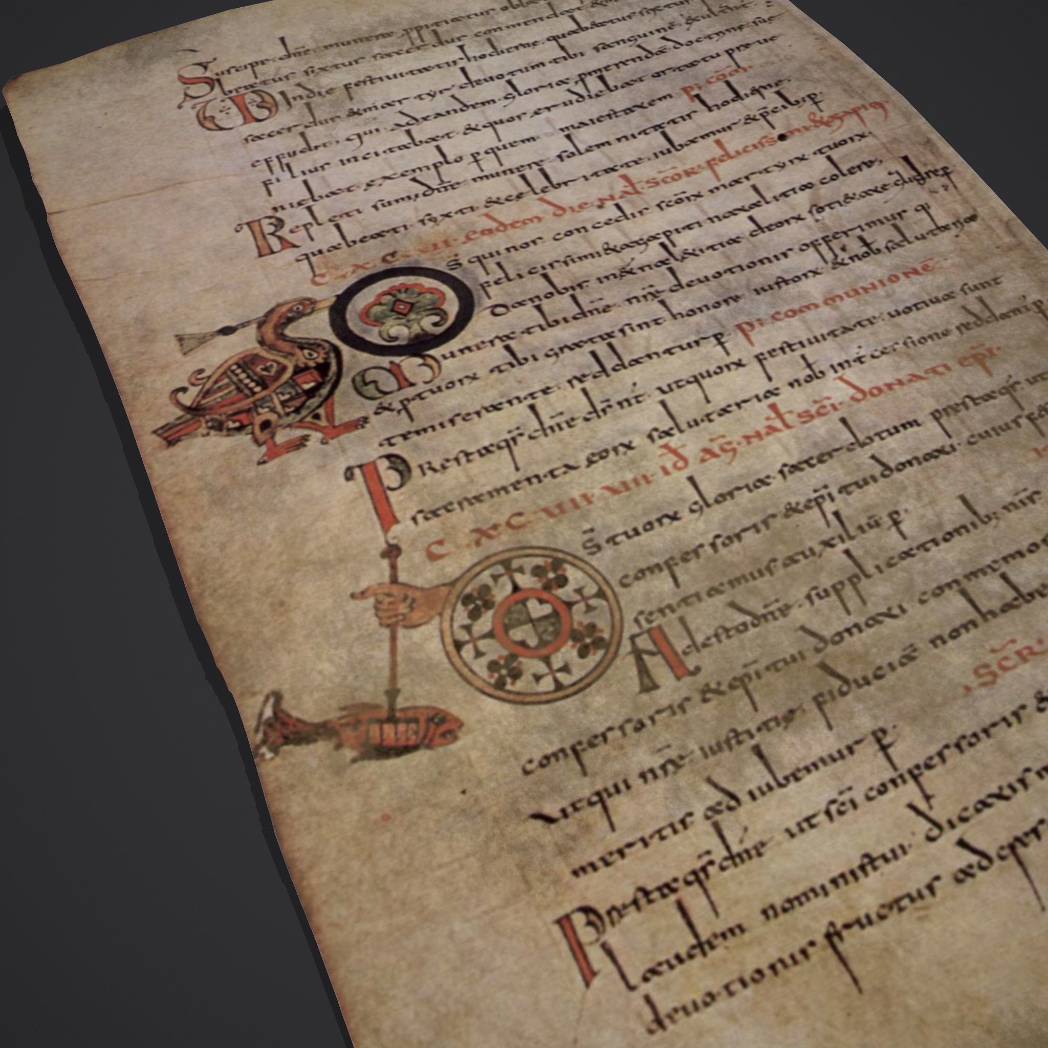 Paper of Sacramentaire de Gellone Low-poly 3D model_7