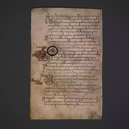 Paper of Sacramentaire de Gellone Low-poly 3D model