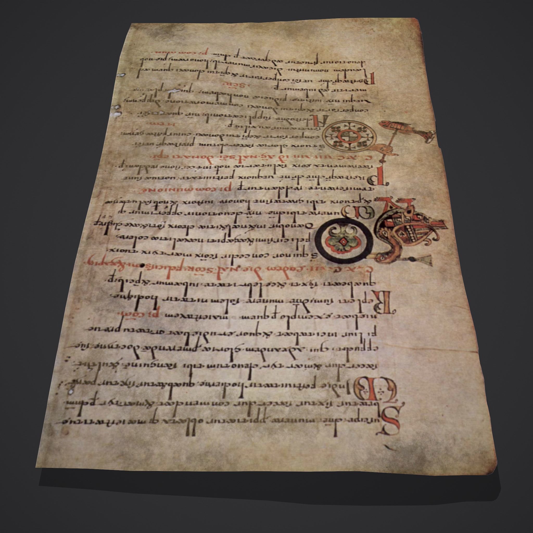 Paper of Sacramentaire de Gellone Low-poly 3D model_6