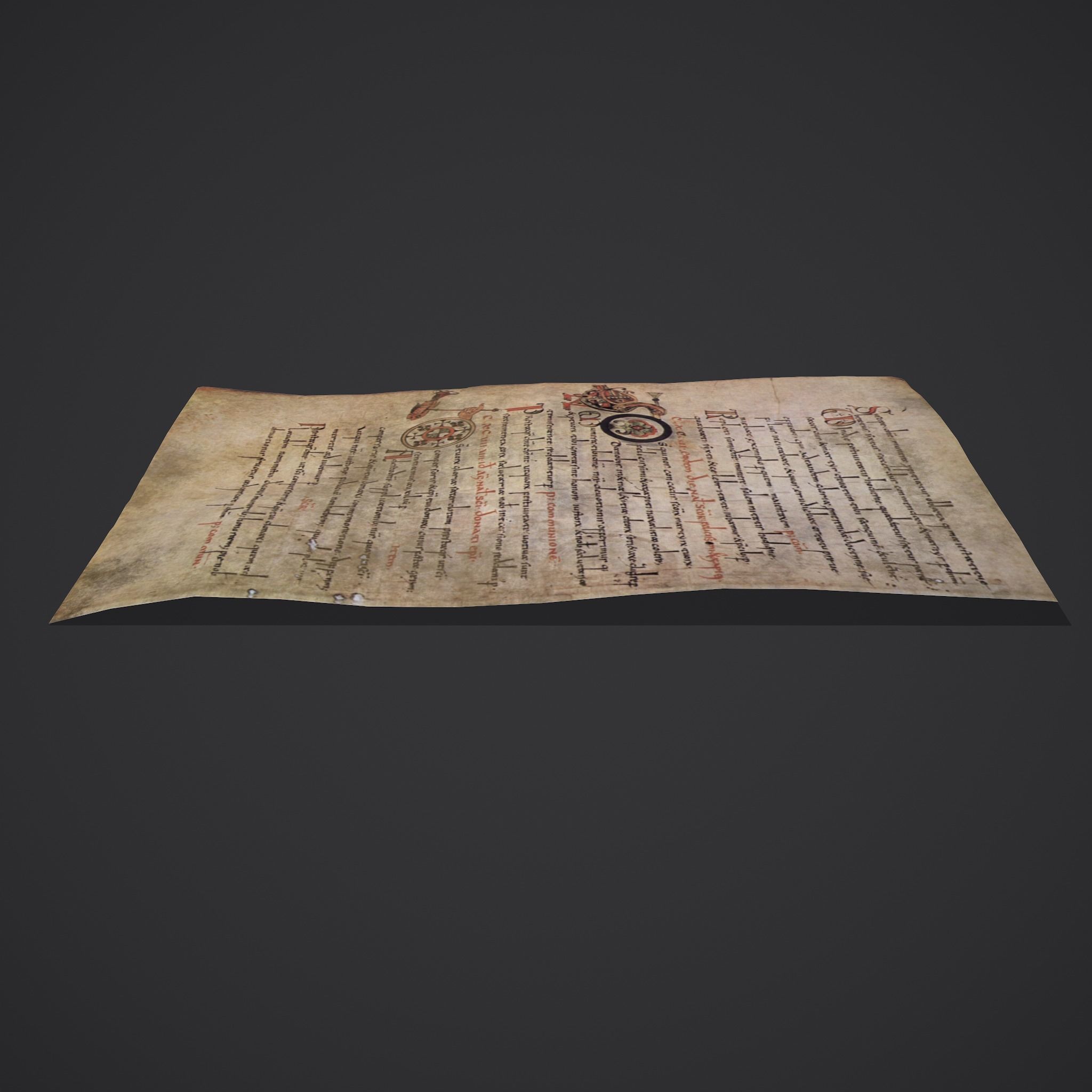 Paper of Sacramentaire de Gellone Low-poly 3D model_4