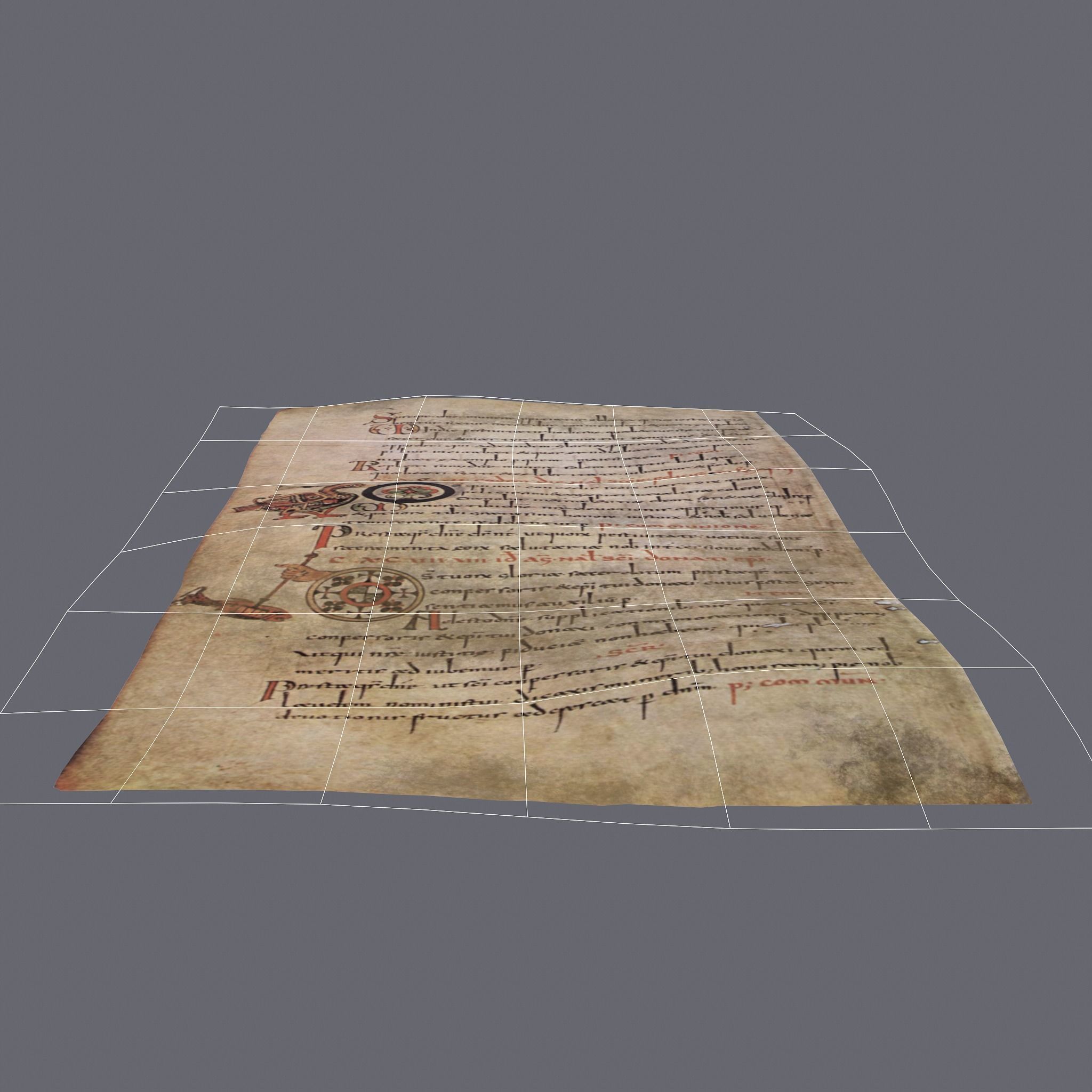 Paper of Sacramentaire de Gellone Low-poly 3D model_13