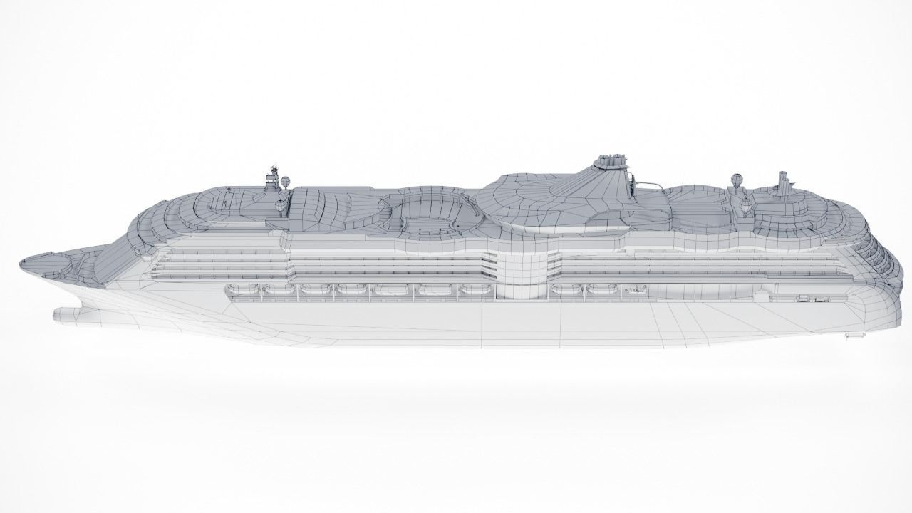 Large Modern Cruiseship Low-poly 3D model_8