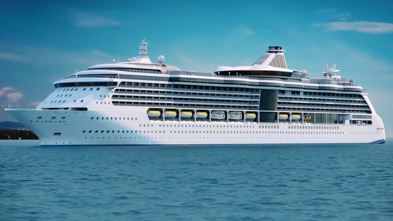 Large Modern Cruiseship Low-poly 3D model_3