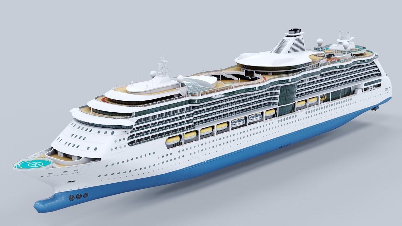 Large Modern Cruiseship Low-poly 3D model_7
