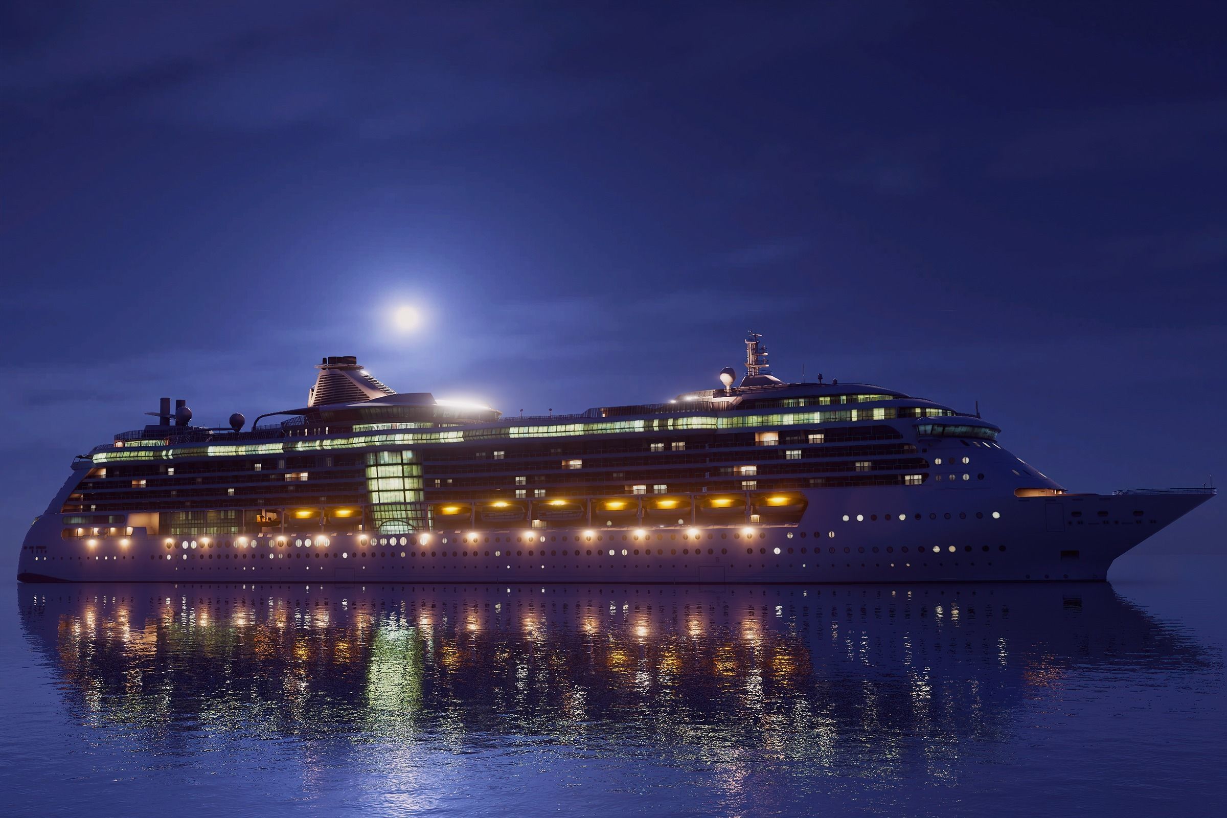 Large Modern Cruiseship Low-poly 3D model_5